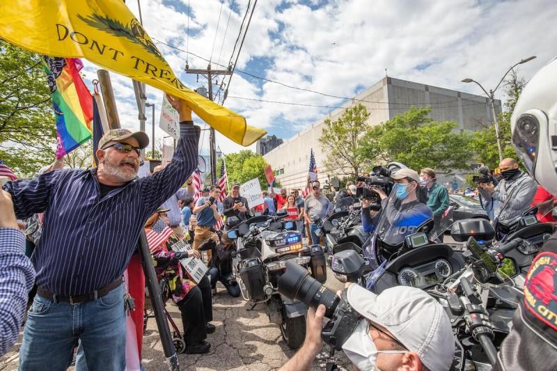 The April 22 'Reopen NC' protest in Raleigh.