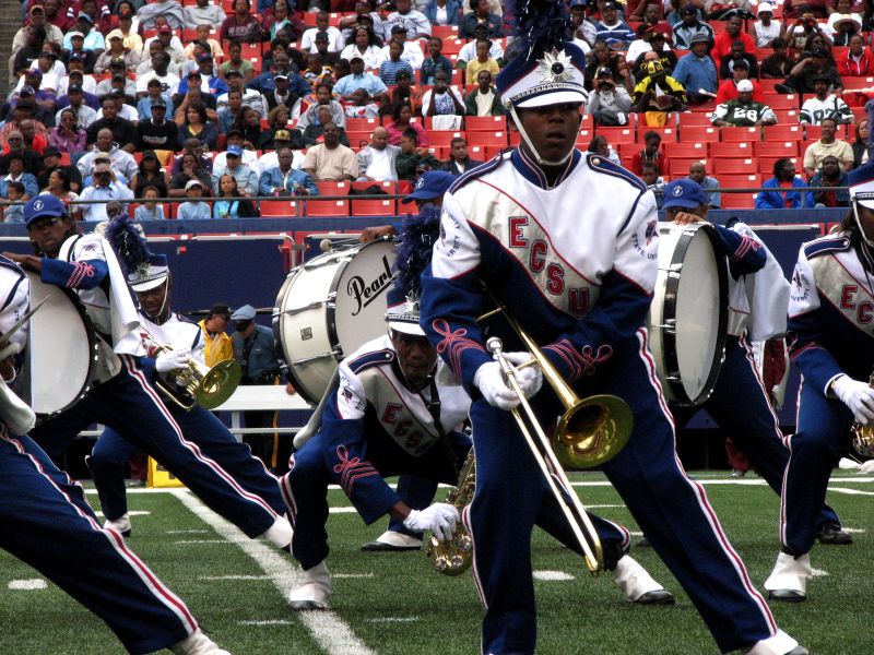 The Sound of Class Marching Band performs in support of the Vikings at Elizabeth City State University. 