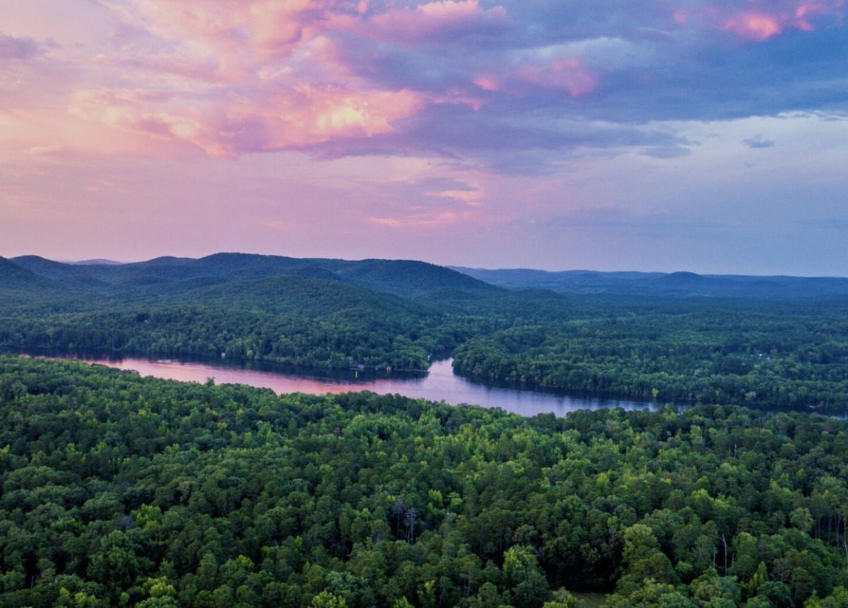 colorful sky over morrow mountain state park 