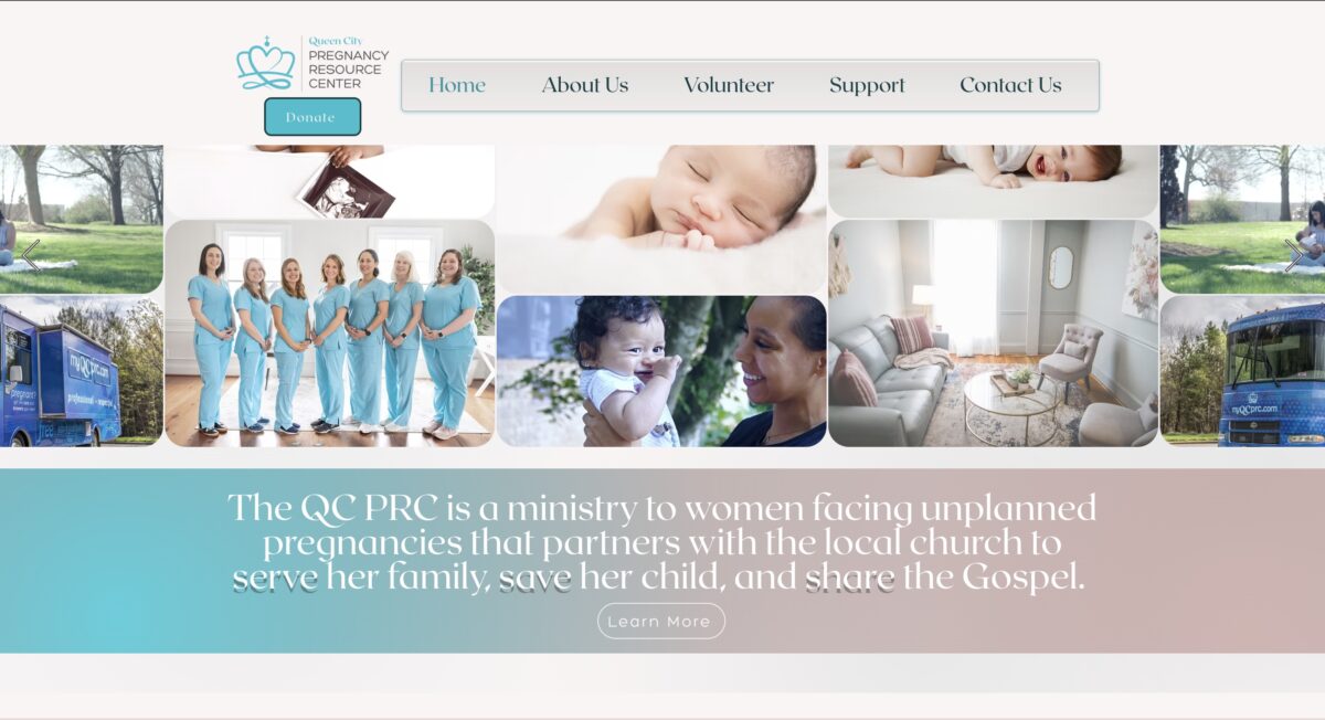 Photo of a Queen City Pregnancy Resource Center-affiliated website.