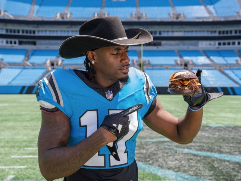 Panthers player Xavier Legette unveils 'Raccoon Sandwich"